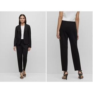 New $150 Boss Tilunara Slim Fit Ponte Knit Pants Black Size 4